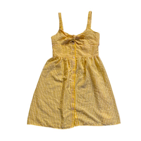 NWT Bee bop yellow seersucker knee length dress size M - Picture 1 of 10